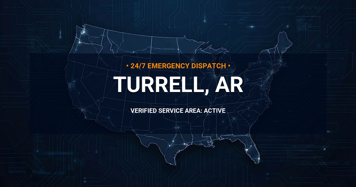 Emergency Plumbing Dispatch Map for Plumbing Services: Turrell, AR
