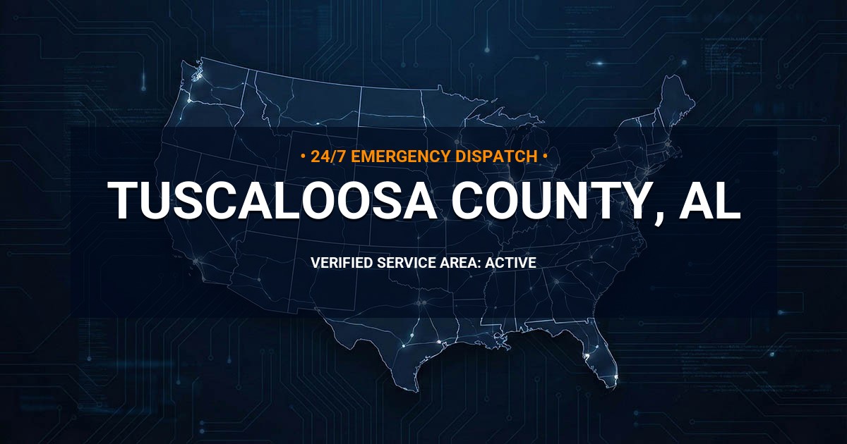 Emergency Plumbing Dispatch Map for Tuscaloosa County Plumbing Logistics