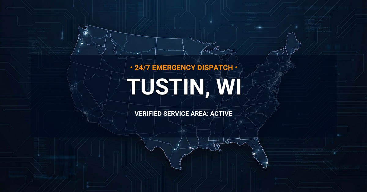 Emergency Plumbing Dispatch Map for Plumbing Services: Tustin, WI