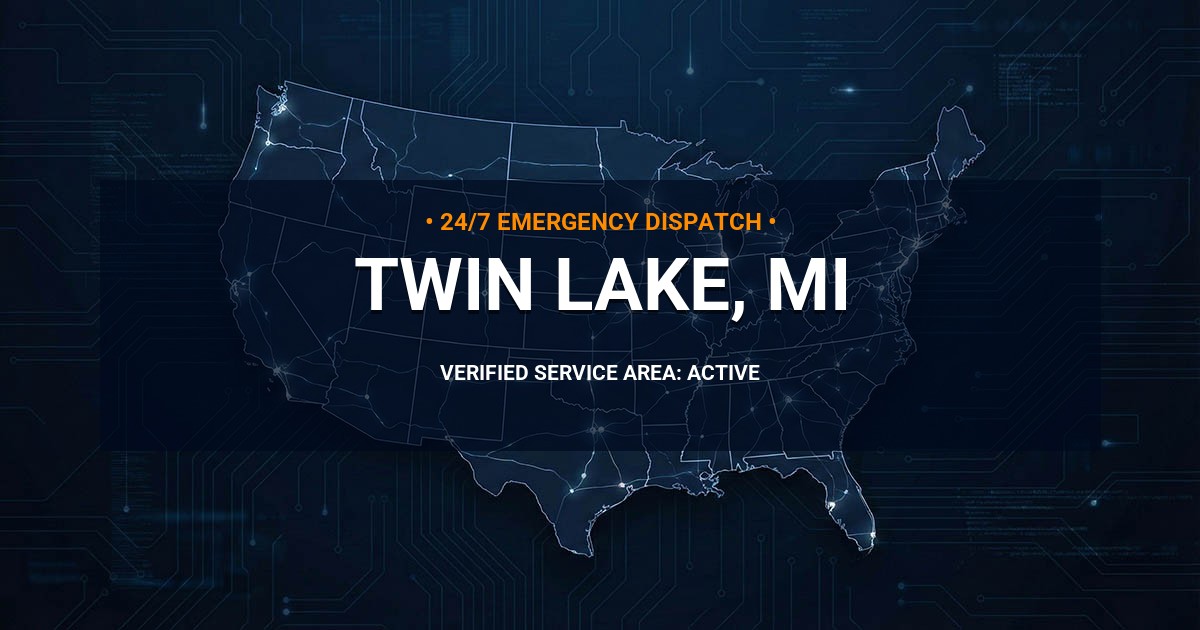 Emergency Plumbing Dispatch Map for Plumbing Services: Twin Lake, MI