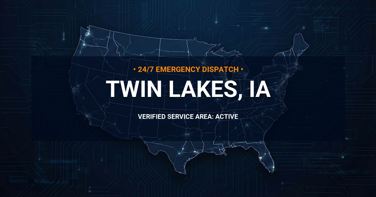 Emergency Plumbing Dispatch Map for Plumbing Services: Twin Lakes, IA