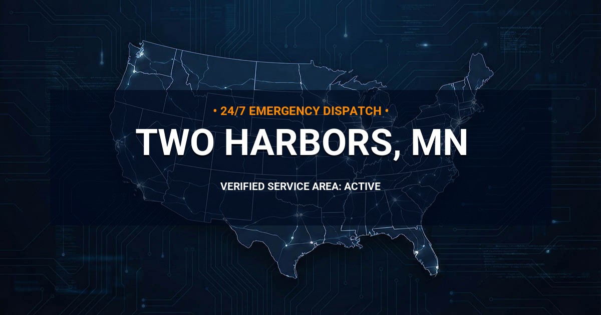 Emergency Plumbing Dispatch Map for Plumbing Services: Two Harbors, MN