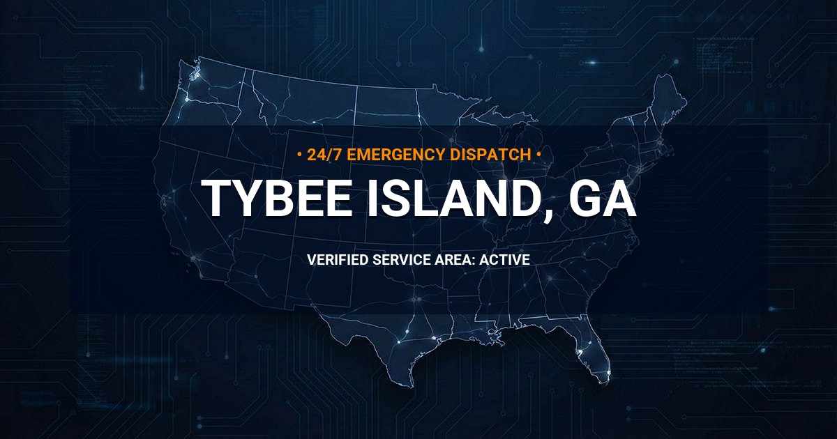 Emergency Plumbing Dispatch Map for Plumbing Services: Tybee Island, GA