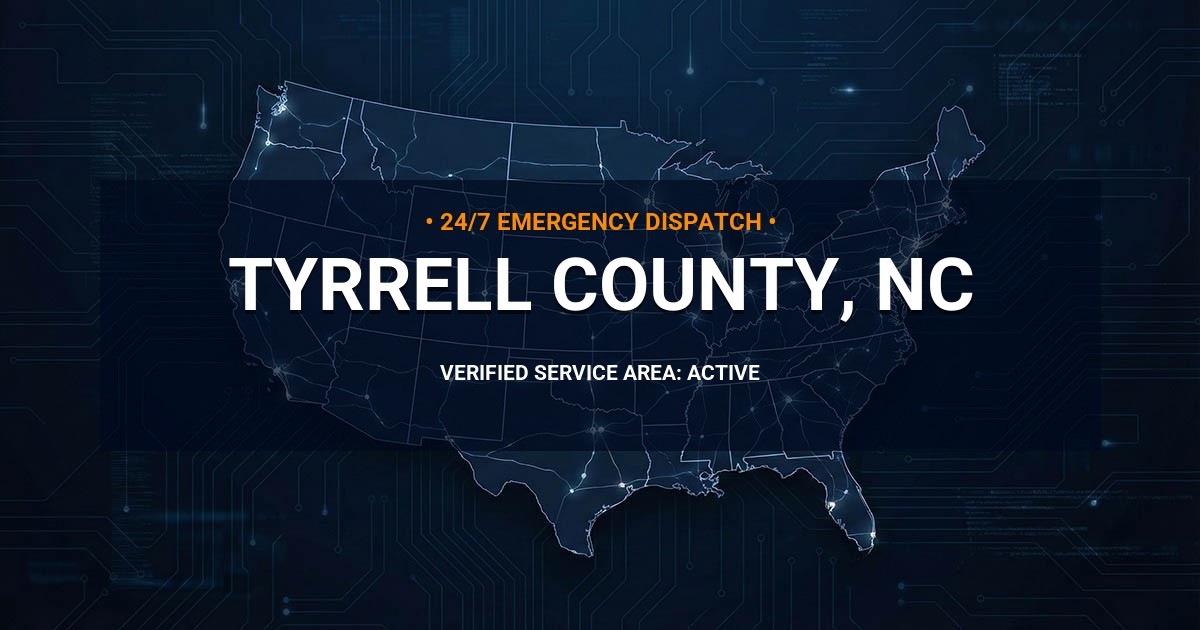 Emergency Plumbing Dispatch Map for Tyrrell County Plumbing Logistics