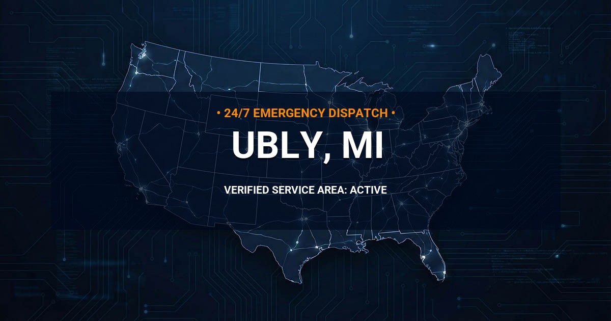 Emergency Plumbing Dispatch Map for Plumbing Services: Ubly, MI