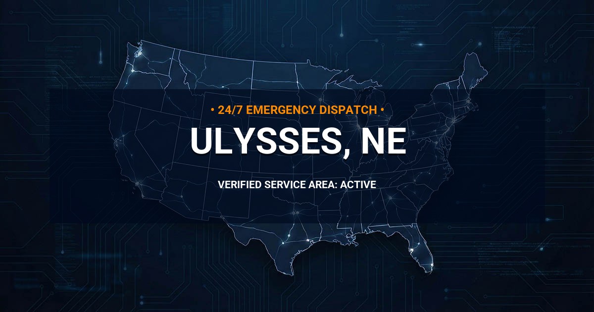 Emergency Plumbing Dispatch Map for Plumbing Services: Ulysses, NE