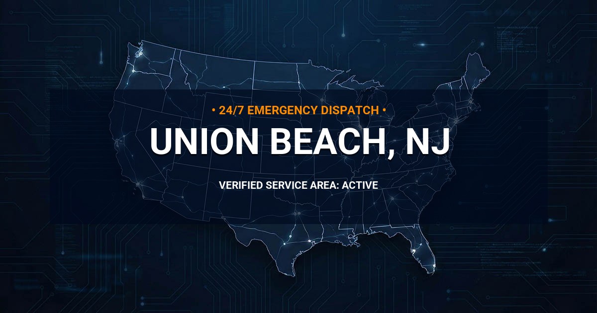 Emergency Plumbing Dispatch Map for Plumbing Services: Union Beach, NJ