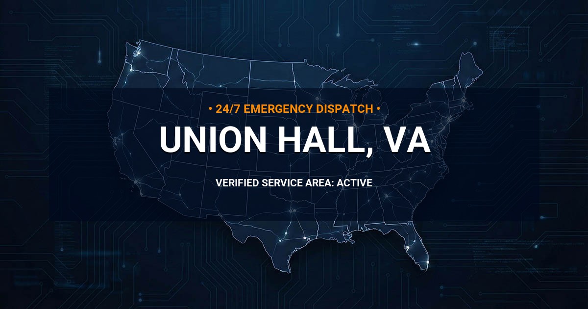 Emergency Plumbing Dispatch Map for Plumbing Services: Union Hall, VA
