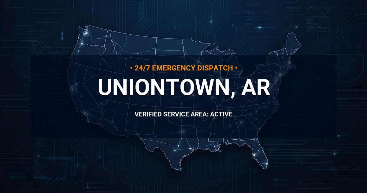 Emergency Plumbing Dispatch Map for Plumbing Services: Uniontown, AR
