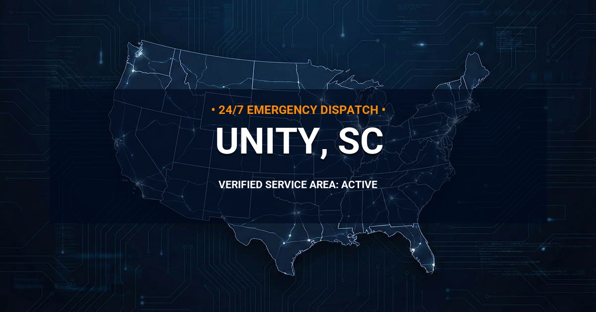 Emergency Plumbing Dispatch Map for Plumbing Services: Unity, SC
