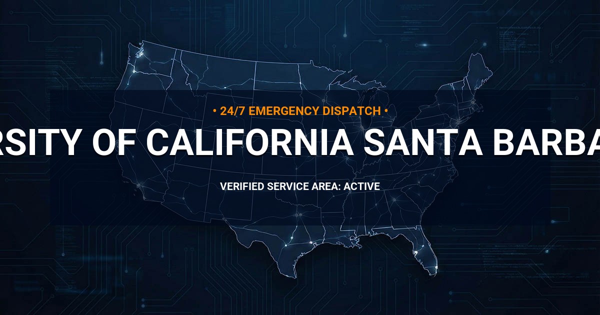 Emergency Plumbing Dispatch Map for Plumbing Services: University of California-Santa Barbara, CA