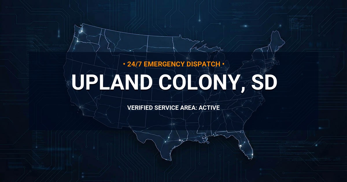 Emergency Plumbing Dispatch Map for Plumbing Services: Upland Colony, SD