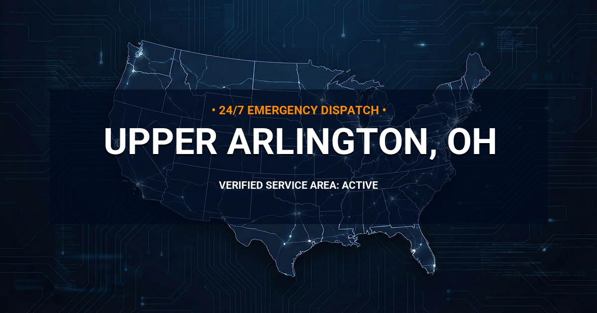 Emergency Plumbing Dispatch Map for Plumbing Services: Upper Arlington, OH