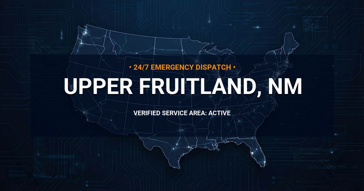 Emergency Plumbing Dispatch Map for Plumbing Services: Upper Fruitland, NM
