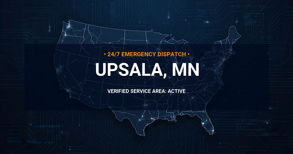 Emergency Plumbing Dispatch Map for Plumbing Services: Upsala, MN
