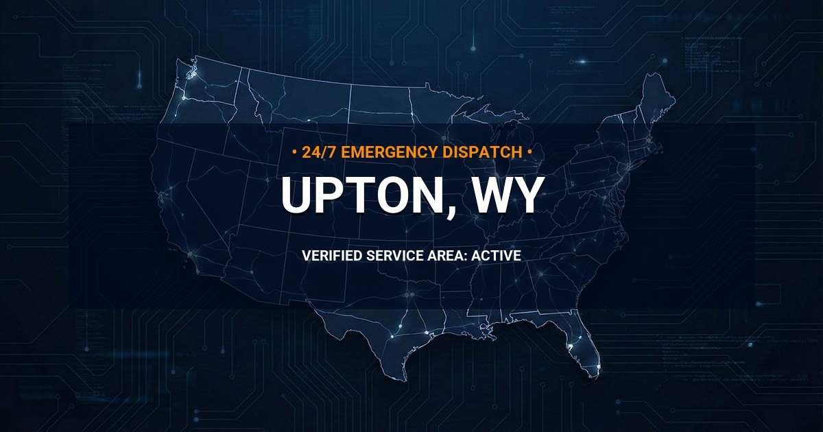 Emergency Plumbing Dispatch Map for Plumbing Services: Upton, WY