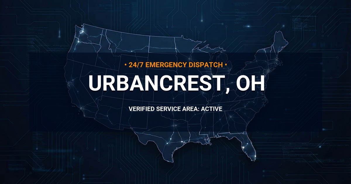 Emergency Plumbing Dispatch Map for Plumbing Services: Urbancrest, OH