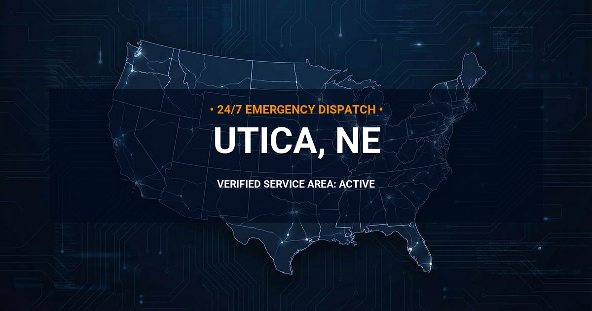 Emergency Plumbing Dispatch Map for Plumbing Services: Utica, NE