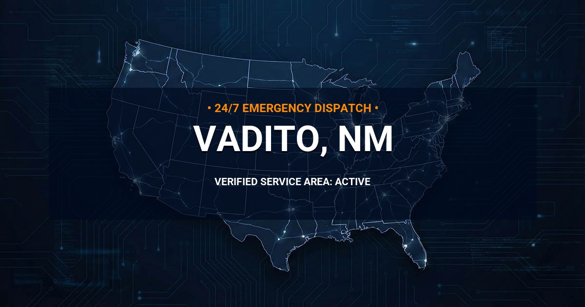 Emergency Plumbing Dispatch Map for Plumbing Services: Vadito, NM