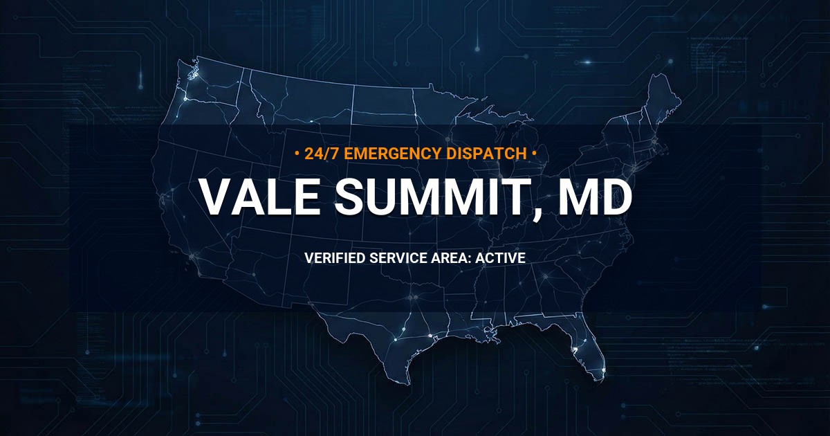 Emergency Plumbing Dispatch Map for Plumbing Services: Vale Summit, MD