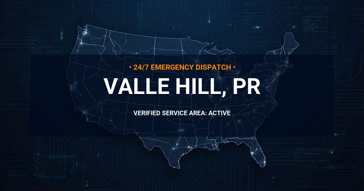 Emergency Plumbing Dispatch Map for Plumbing Services: Valle Hill, PR