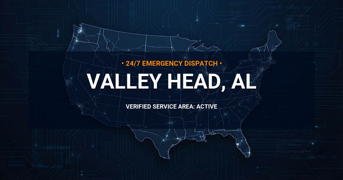 Emergency Plumbing Dispatch Map for Plumbing Services: Valley Head, AL