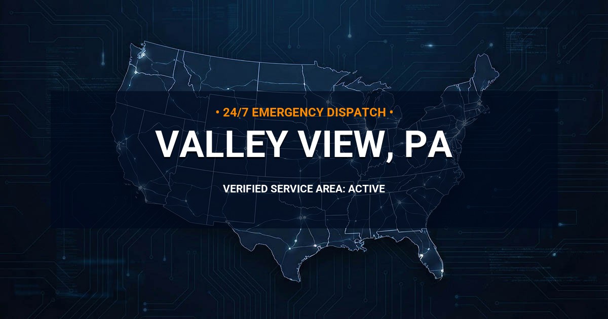 Emergency Plumbing Dispatch Map for Plumbing Services: Valley View, PA