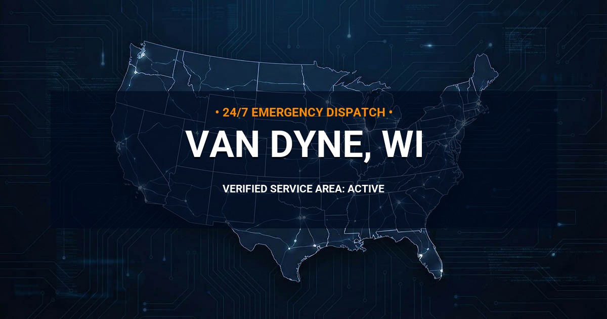 Emergency Plumbing Dispatch Map for Plumbing Services: Van Dyne, WI