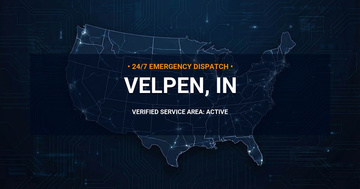 Emergency Plumbing Dispatch Map for Plumbing Services: Velpen, IN