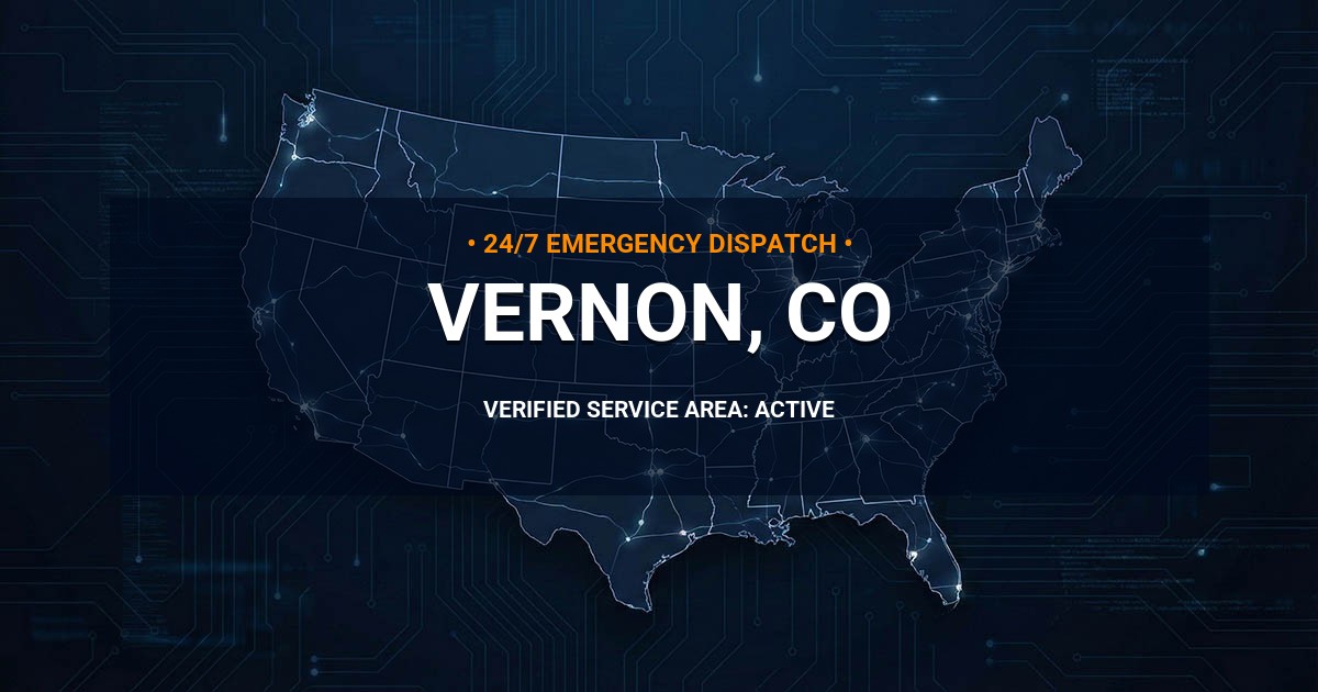 Emergency Plumbing Dispatch Map for Plumbing Services: Vernon, CO
