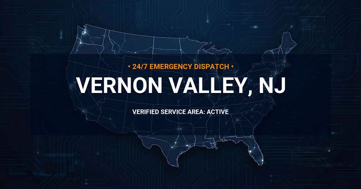 Emergency Plumbing Dispatch Map for Plumbing Services: Vernon Valley, NJ
