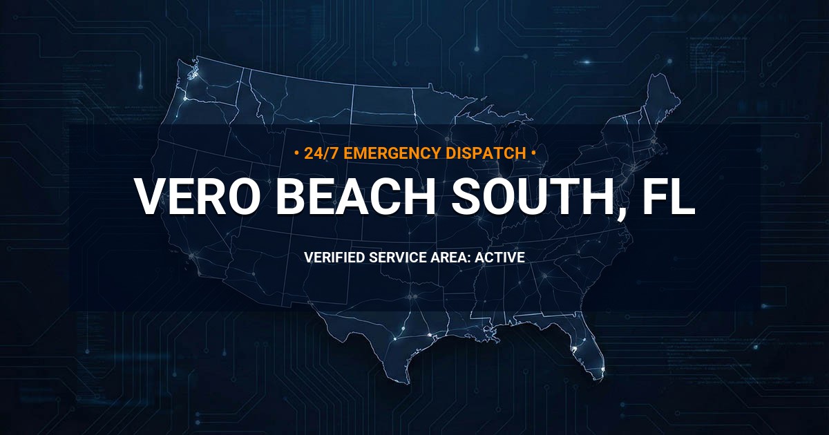 Emergency Plumbing Dispatch Map for Plumbing Services: Vero Beach South, FL