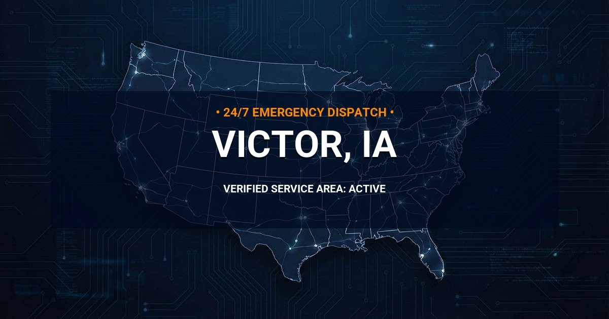 Emergency Plumbing Dispatch Map for Plumbing Services: Victor, IA