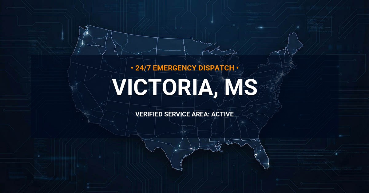 Emergency Plumbing Dispatch Map for Plumbing Services: Victoria, MS