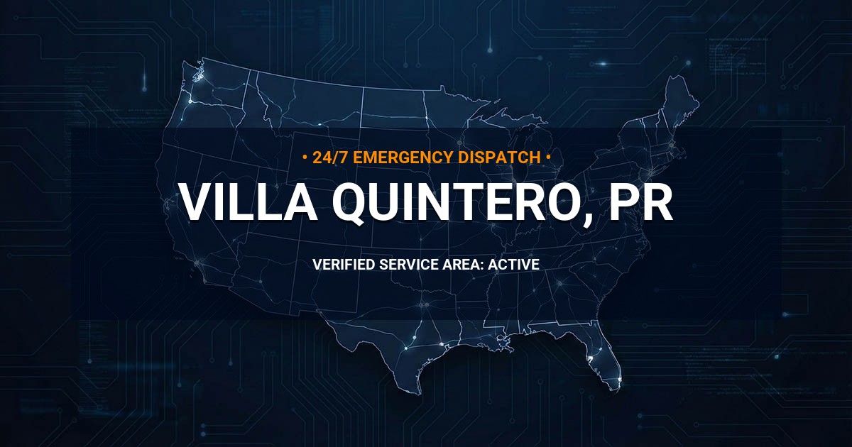Emergency Plumbing Dispatch Map for Plumbing Services: Villa Quintero, PR