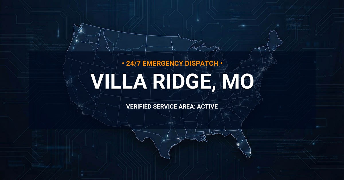 Emergency Plumbing Dispatch Map for Plumbing Services: Villa Ridge, MO