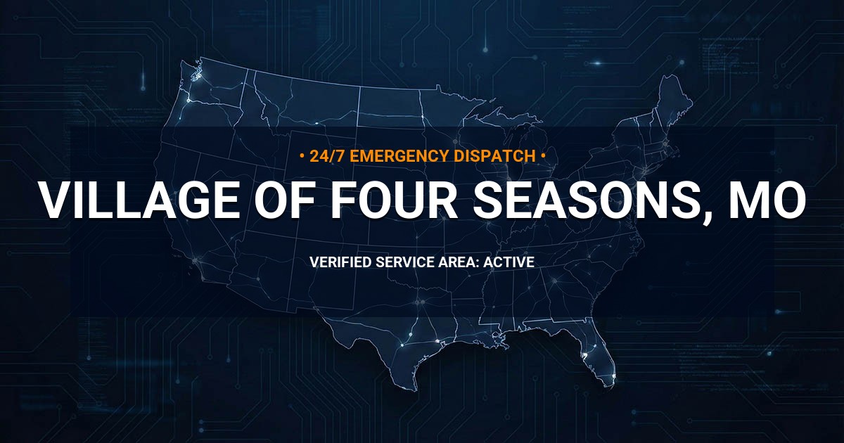 Emergency Plumbing Dispatch Map for Plumbing Services: Village of Four Seasons, MO