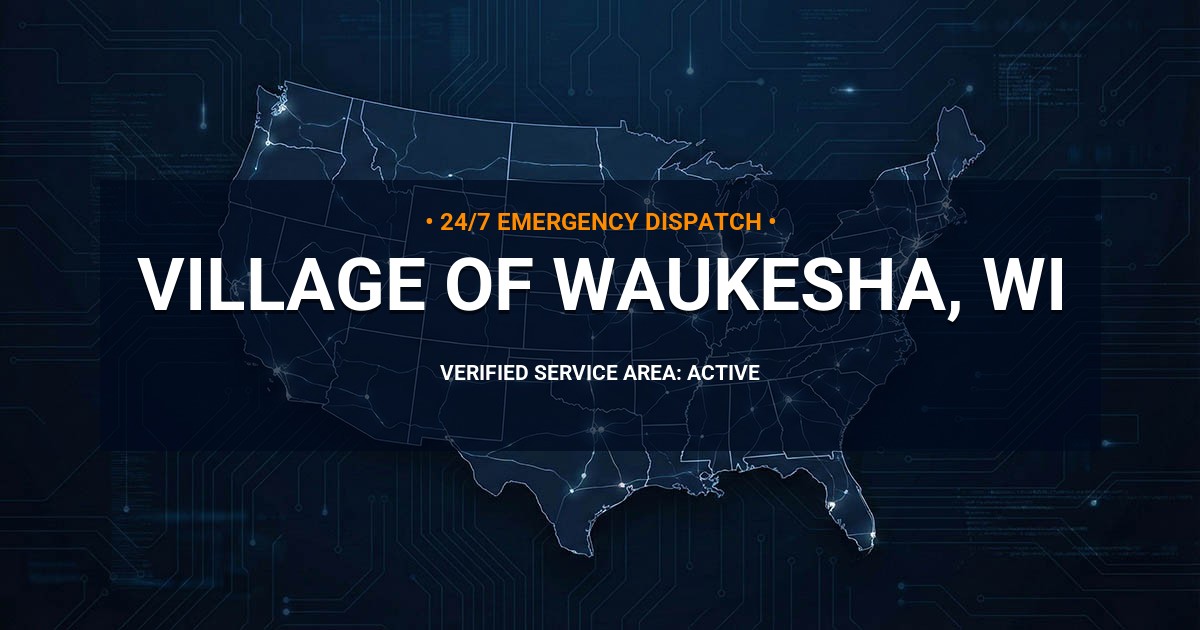 Emergency Plumbing Dispatch Map for Plumbing Services: Village of Waukesha, WI