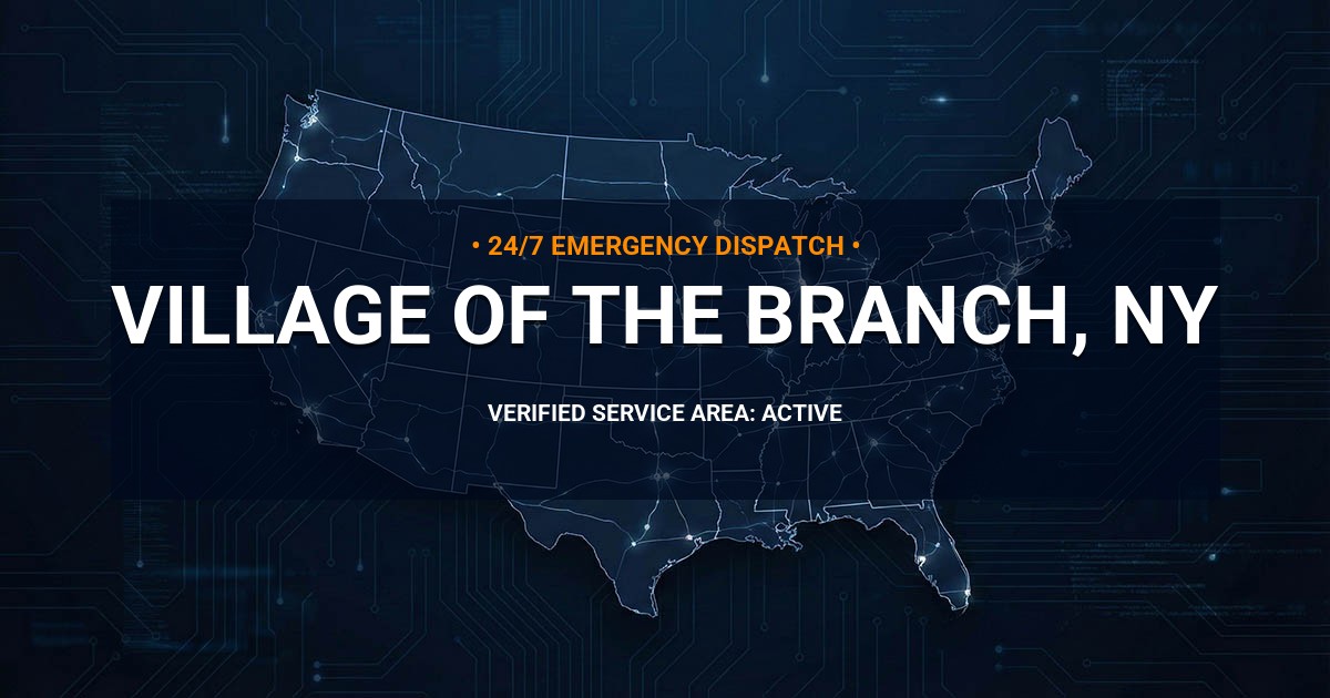 Emergency Plumbing Dispatch Map for Plumbing Services: Village of the Branch, NY