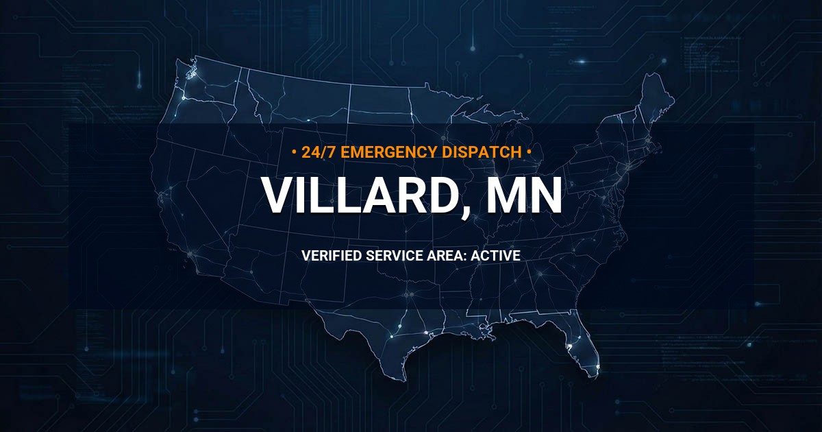 Emergency Plumbing Dispatch Map for Plumbing Services: Villard, MN