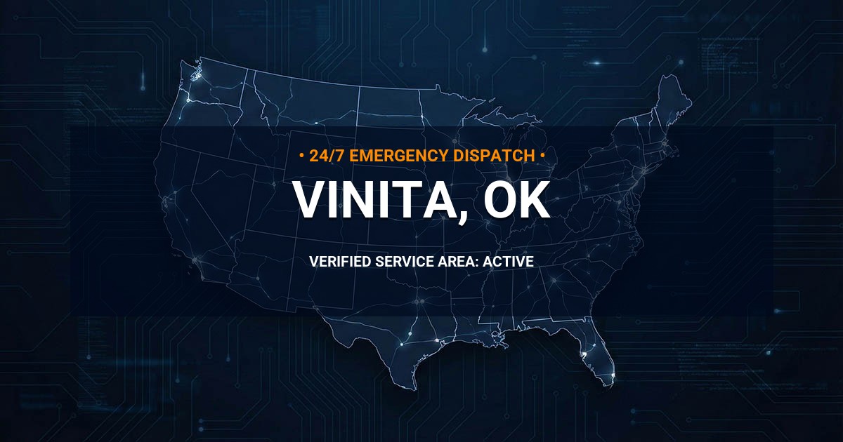 Emergency Plumbing Dispatch Map for Plumbing Services: Vinita, OK