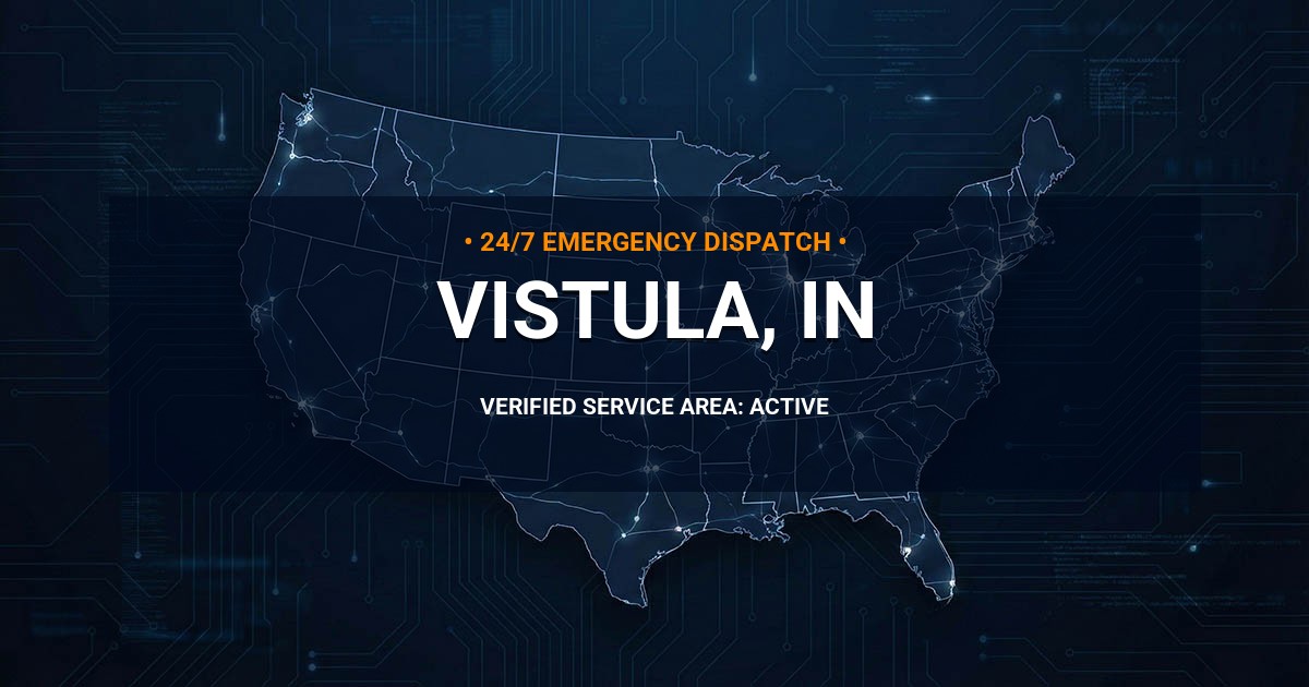 Emergency Plumbing Dispatch Map for Plumbing Services: Vistula, IN