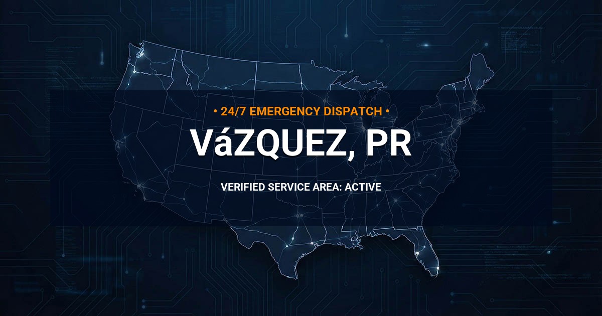 Emergency Plumbing Dispatch Map for Plumbing Services: Vázquez, PR