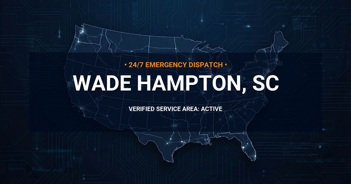 Emergency Plumbing Dispatch Map for Plumbing Services: Wade Hampton, SC