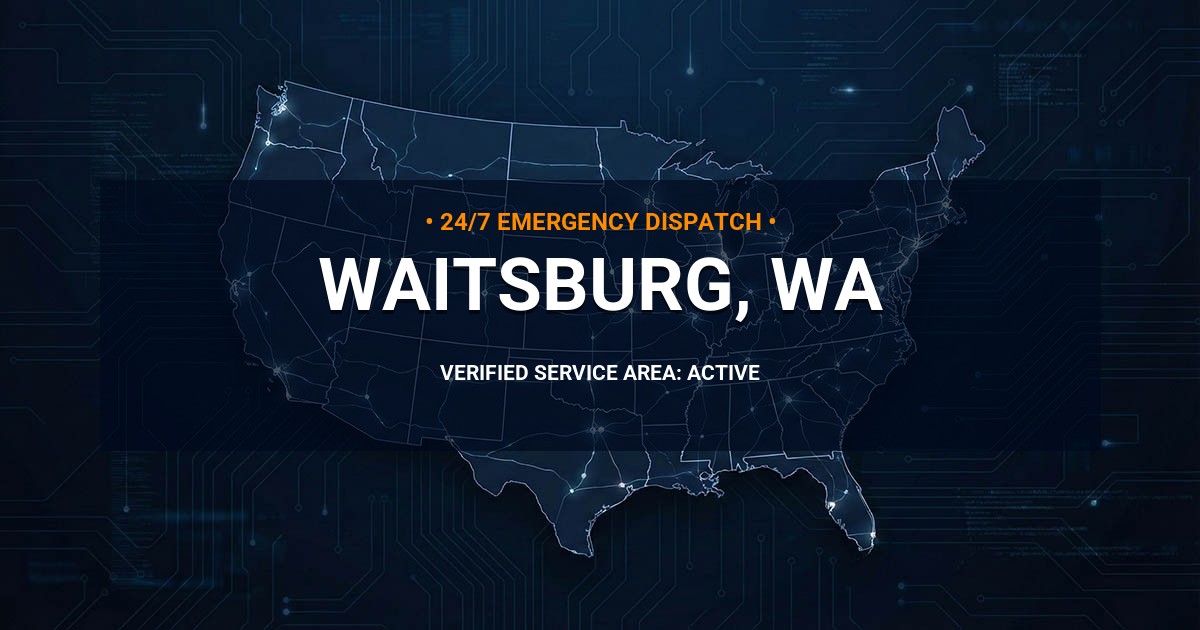 Emergency Plumbing Dispatch Map for Plumbing Services: Waitsburg, WA