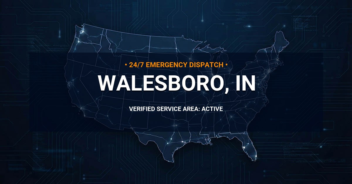 Emergency Plumbing Dispatch Map for Plumbing Services: Walesboro, IN