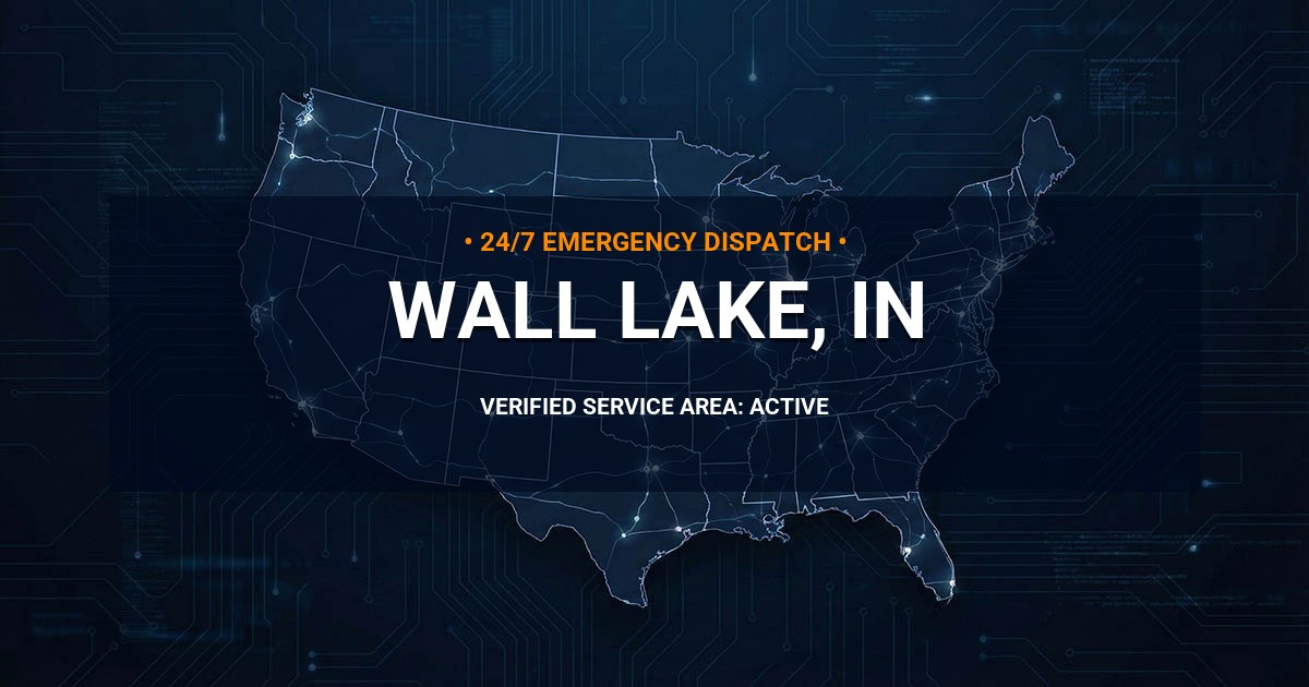 Emergency Plumbing Dispatch Map for Plumbing Services: Wall Lake, IN