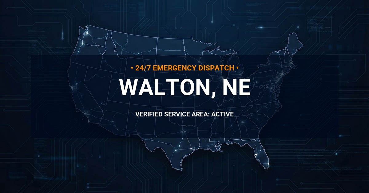 Emergency Plumbing Dispatch Map for Plumbing Services: Walton, NE