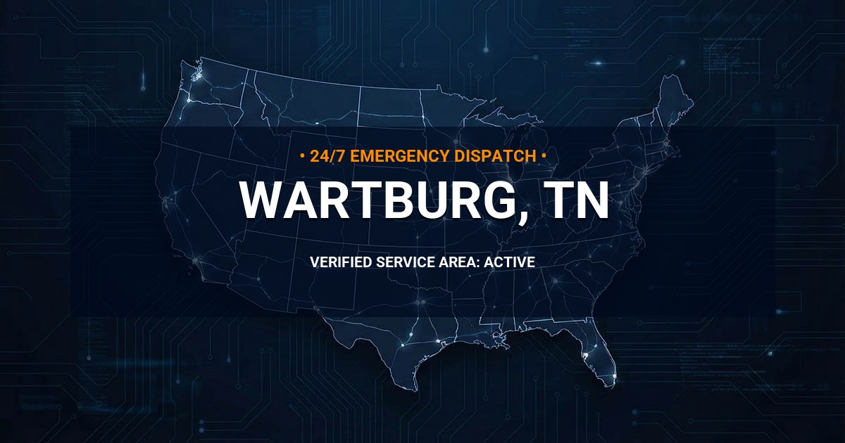 Emergency Plumbing Dispatch Map for Plumbing Services: Wartburg, TN