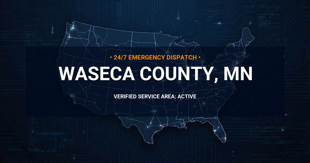 Emergency Plumbing Dispatch Map for Waseca County Plumbing Logistics